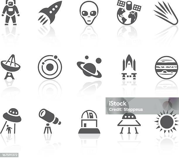 Collection Of Black And White Space Icons Stock Illustration - Download Image Now - Icon Symbol, Jupiter - Planet, Rocketship