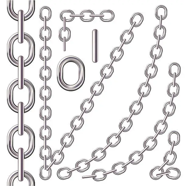 Vector illustration of Small connected chains