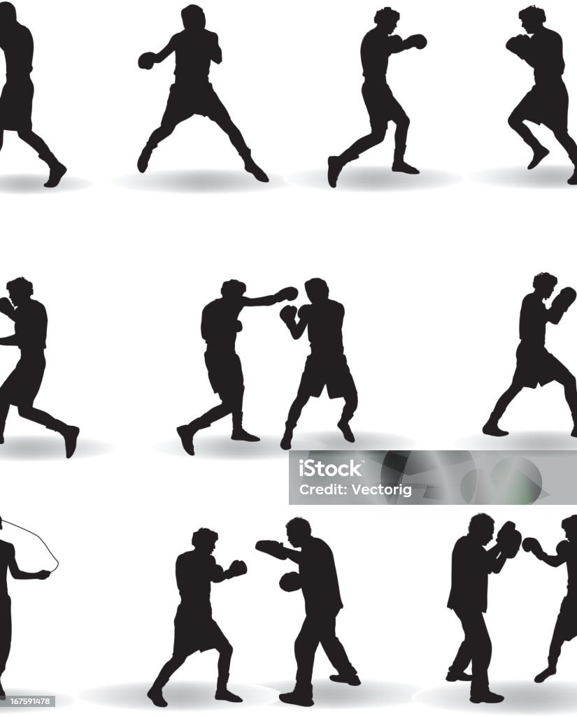 Boxing Silhouette Boxing Silhouette Illustration Boxing - Sport stock vector