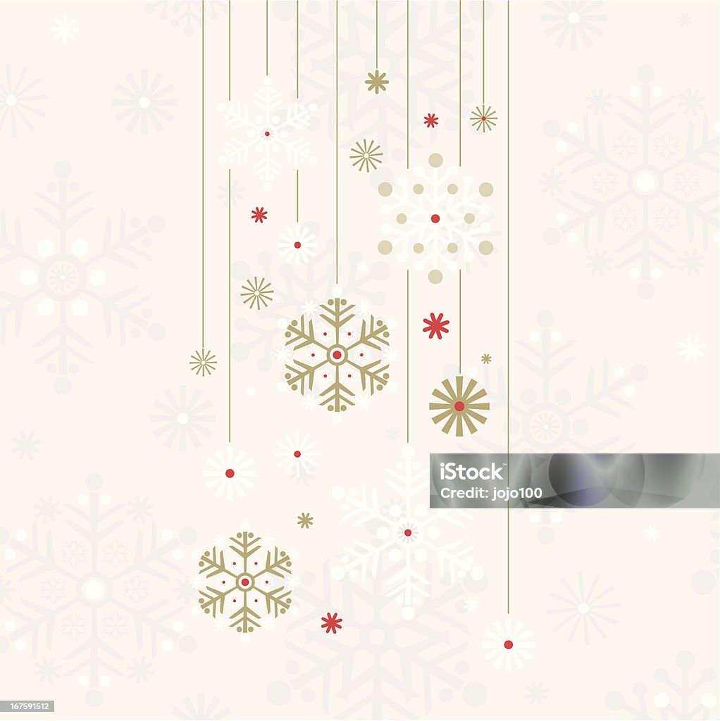 Delicadas colgar Baubles copo de nieve - arte vectorial de Navidad libre de derechos