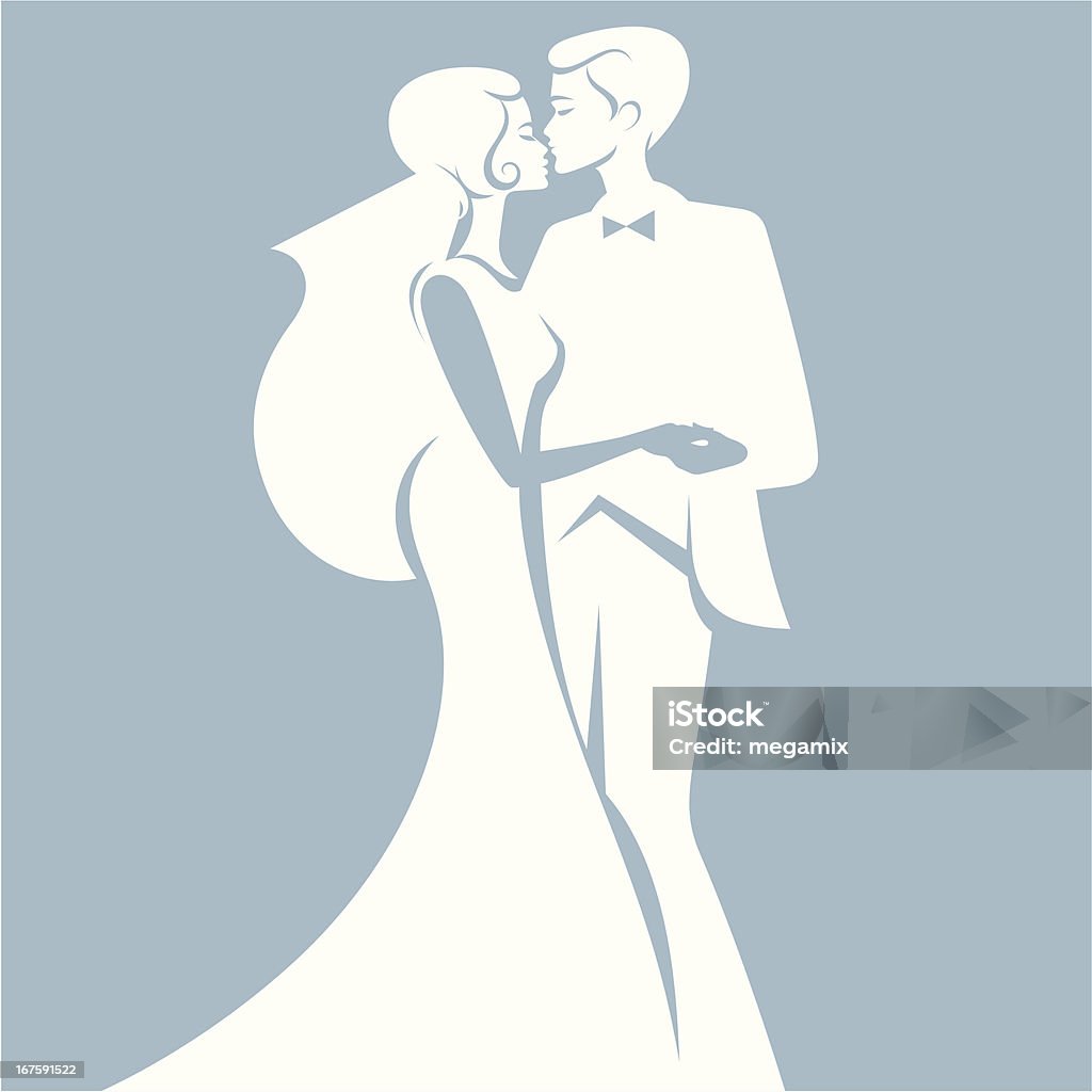 Just married. - arte vettoriale royalty-free di Sposa