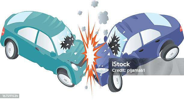 Ilustración de Accidente De Coche y más Vectores Libres de Derechos de Accidente de automóvil - Accidente de automóvil, Viñeta, Choque