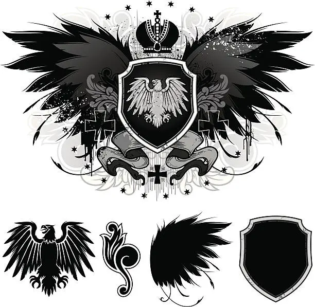 Vector illustration of eagle emblem