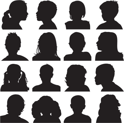 Kids Face Silhouettes