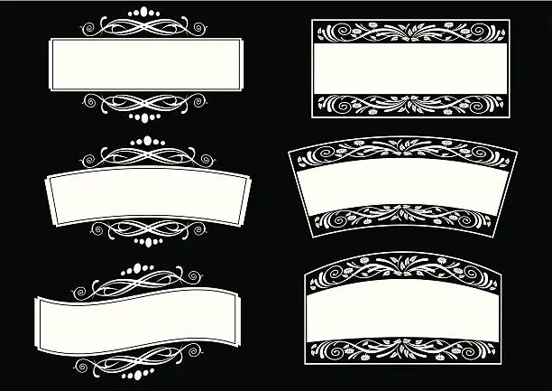 Vector illustration of Set of Ornate Frames and Panels