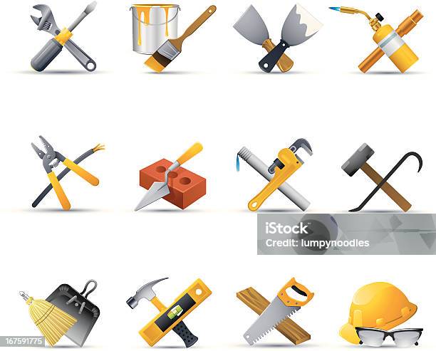 Home Repair Icons Stock Illustration - Download Image Now - Work Tool, Construction Equipment, Mason - Craftsperson