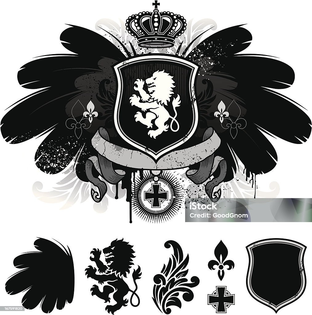 lion coat of arms lion crest. A!oat of arms and some templates for design. Coat Of Arms stock vector