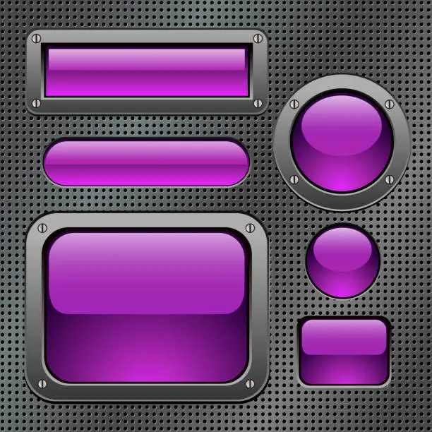 Vector illustration of Glossy buttons on Meta board