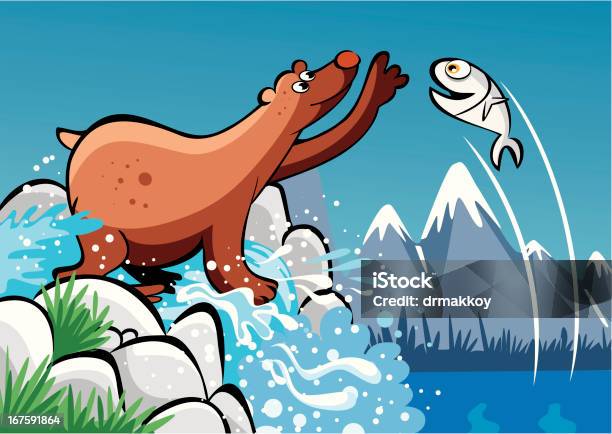 Ilustración de Bear y más Vectores Libres de Derechos de Agua - Agua, Alaska - Estado de los EE. UU., Alimentar