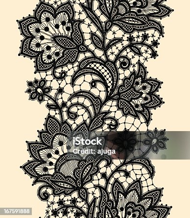istock Vertical Seamless Pattern. Black Lace. 167591888
