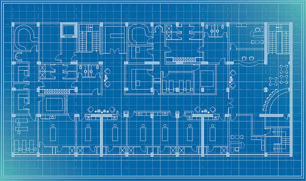 Vector illustration of architectural plan blueprint