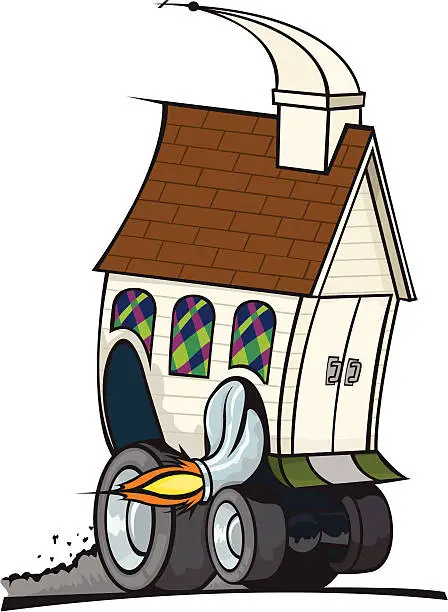 Vector illustration of Church Driving/Moving