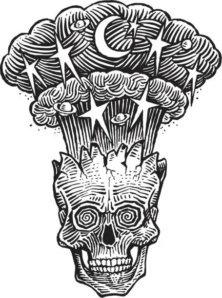 Vector illustration of Skull Explosion