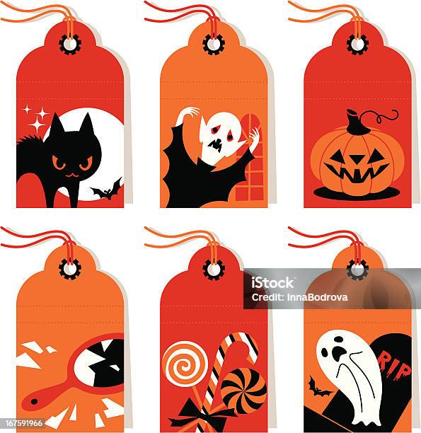 Étiquettes Halloween Vecteurs libres de droits et plus d'images vectorielles de Cadeau - Cadeau, Halloween, Automne