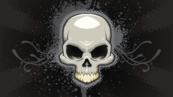 Vector Illustration of a Skull with detailed background