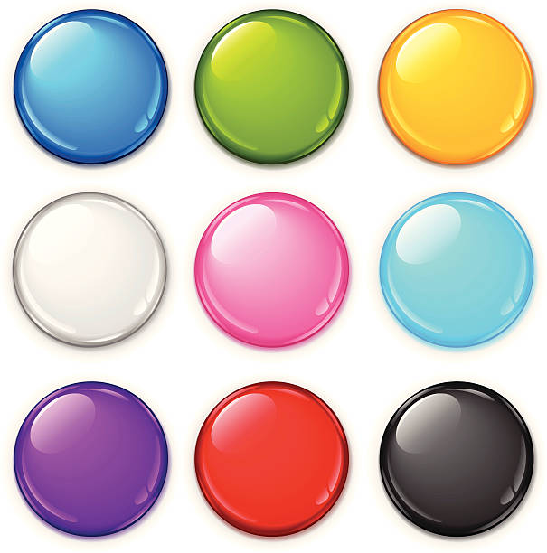 バッジセット - push button keypad symbol technology点のイラスト素材／クリップアート素材／マンガ素材／アイコン素材