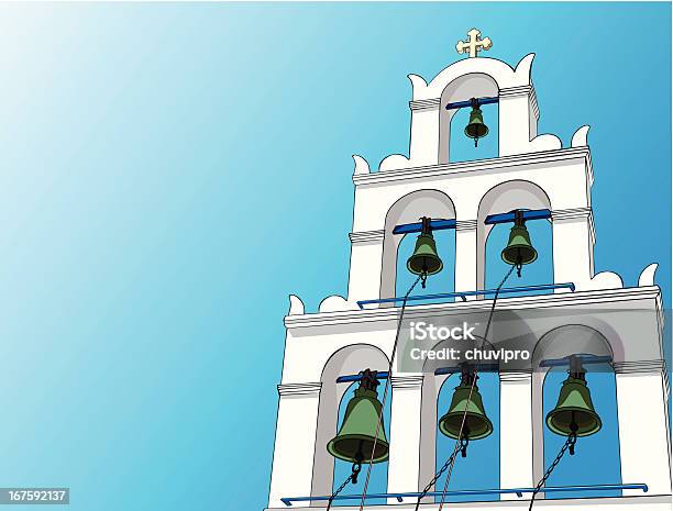 Vetores de Igreja Grega Ortodoxa Da Torre Do Sino e mais imagens de Igreja - Igreja, Santorini, Arquitetura