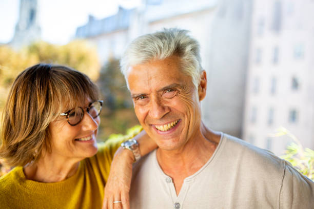 istock Close up smiling older couple together 1675921370