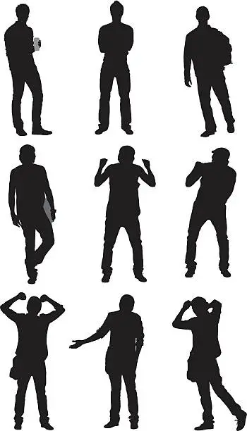 Vector illustration of Silhouette of people gesturing