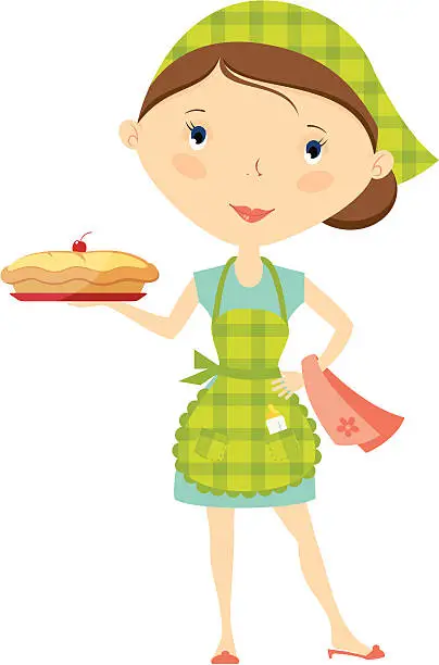 Vector illustration of Modern housewife