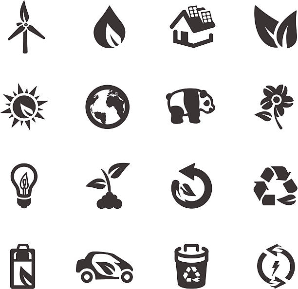 illustrations, cliparts, dessins animés et icônes de symboles de l'environnement - concepts and ideas nature plants transportation