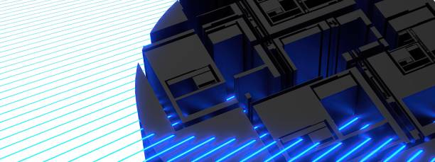 istock A sci-fi complex mechanical structure isolated glowing with a blue and black elegant and modern 3D rendering image 1675925108