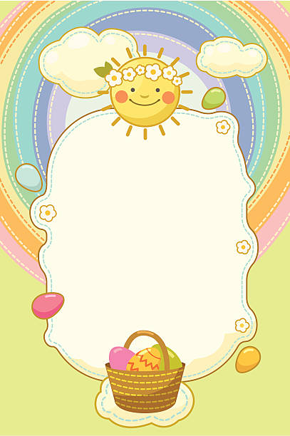 ilustraciones, imágenes clip art, dibujos animados e iconos de stock de fondo soleado de éster - rainbow multi colored sun sunlight