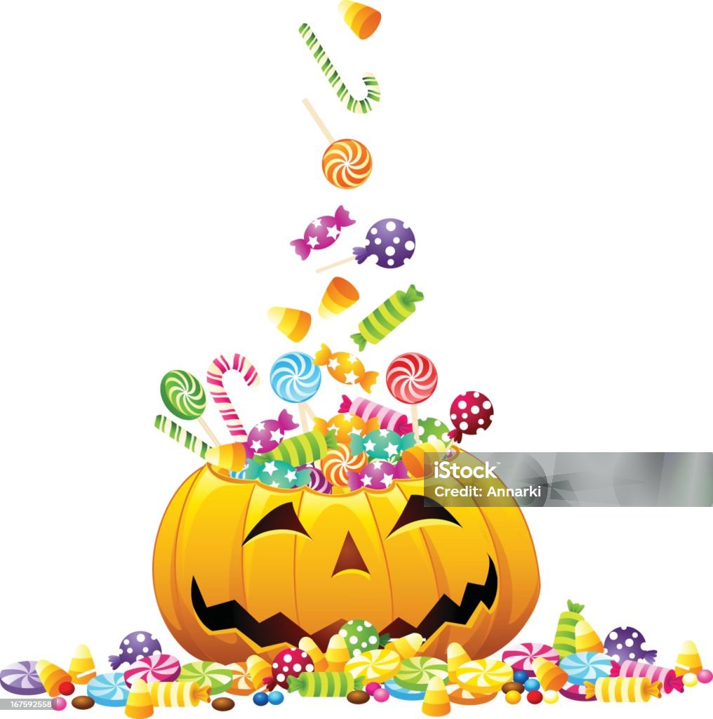 ハロウィーンのお菓子かいたずらか懐かしいお菓子 - ハロウィーンのカボチャのロイヤリティフリーベクトルアート