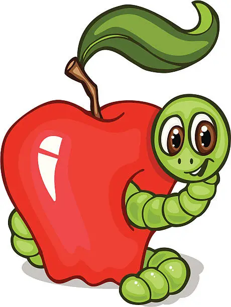Vector illustration of ABC Apple Worm