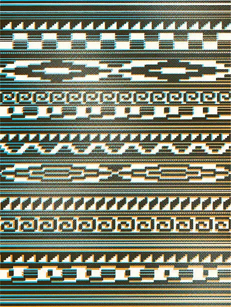 Vector illustration of HALFTONE AZTEC PERUVIAN PATTERN or native american rug