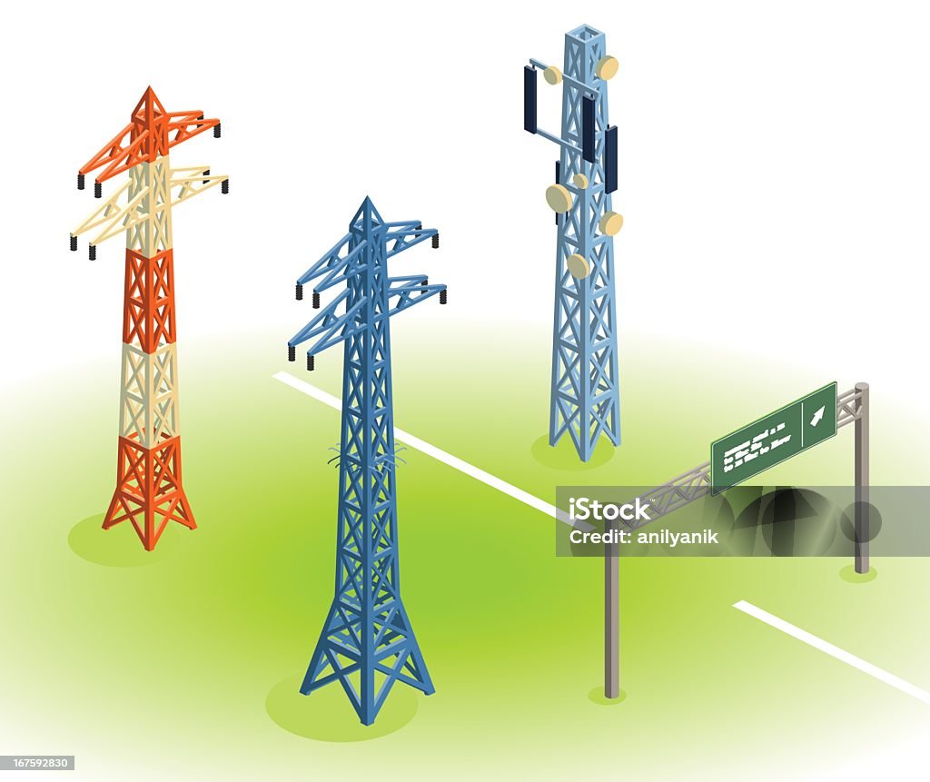 Modélisation 3D construction - clipart vectoriel de Tour - Structure bâtie libre de droits