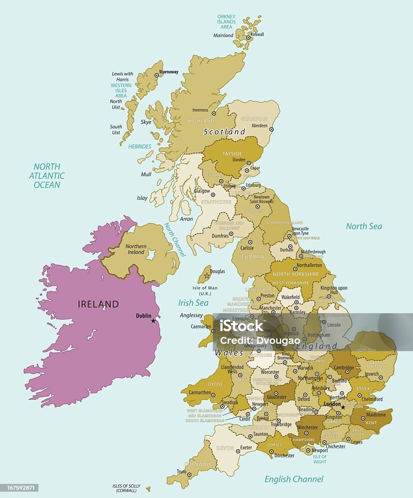 Carte de Royaume-Uni - clipart vectoriel de Carte libre de droits