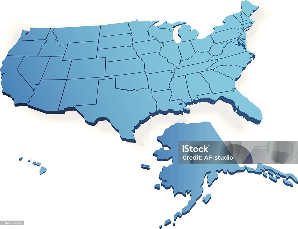 アメリカ 3 d 地図 - アメリカ合衆国のロイヤリティフリーベクトルアート