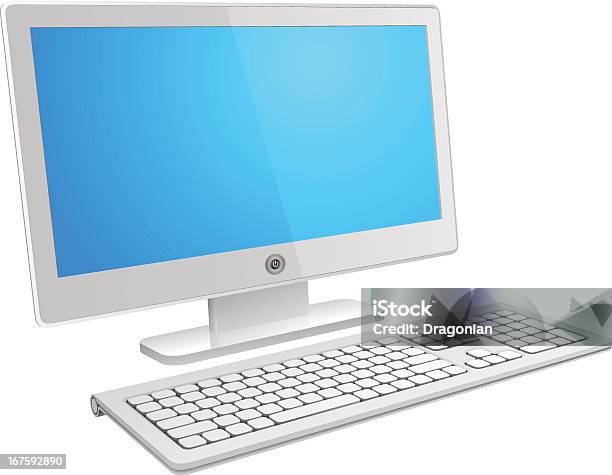 Vetores de Abstrato Computador Desktop e mais imagens de Azul - Azul, Computador, Computador desktop