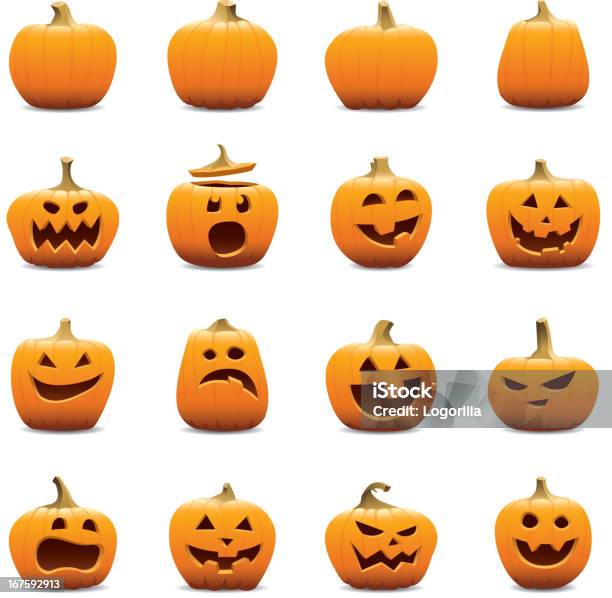 Jack O Lantern Icons Stock Illustration - Download Image Now - Pumpkin, Halloween, Jack O' Lantern