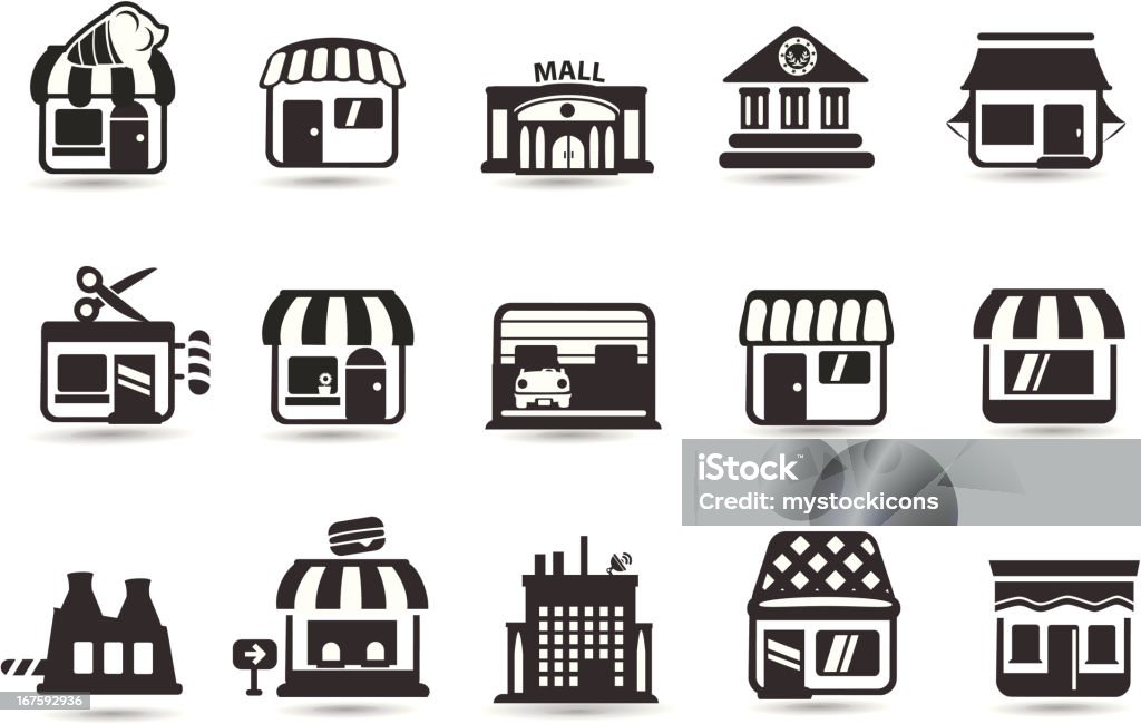 Store Front Icons A set of royalty-free store front icons. Icon Symbol stock vector