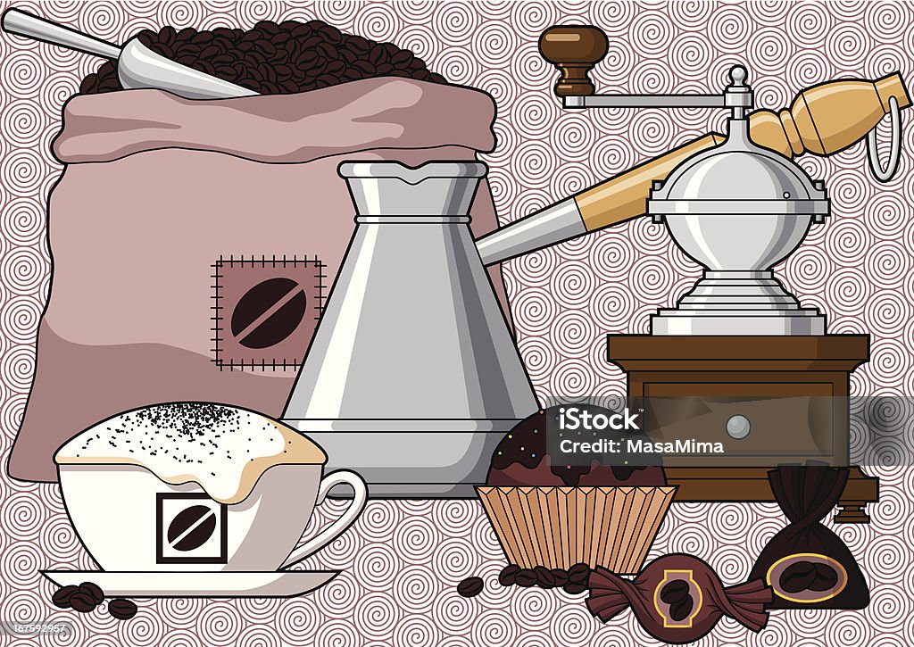 Let "s bebida de café - arte vectorial de Abstracto libre de derechos