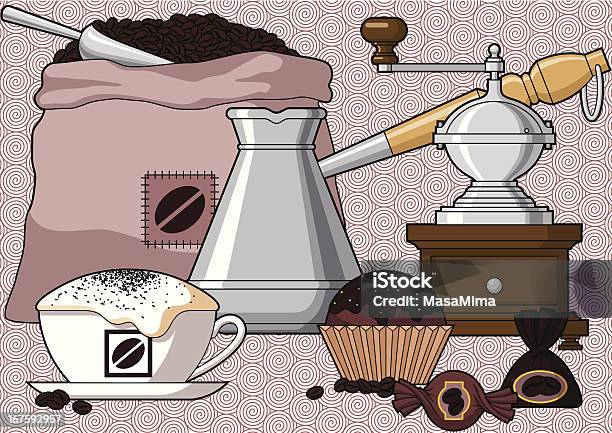 Przyjrzyjmy Się Napić Się Kawy - Stockowe grafiki wektorowe i więcej obrazów Abstrakcja - Abstrakcja, Bez ludzi, Ciasto