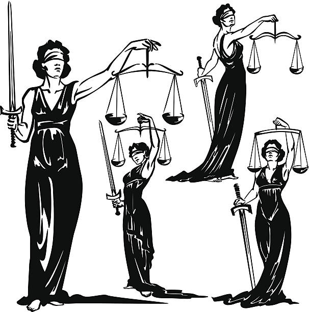 lady justice - justitia stock-grafiken, -clipart, -cartoons und -symbole