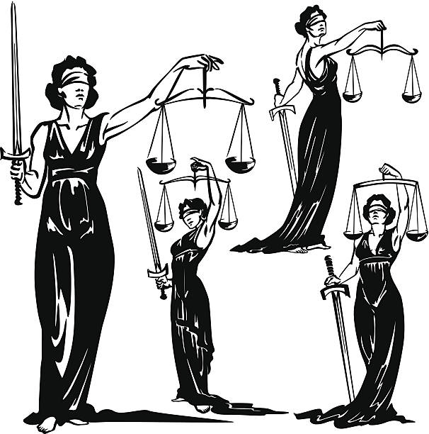 성녀 행정학 - scales of justice stock illustrations