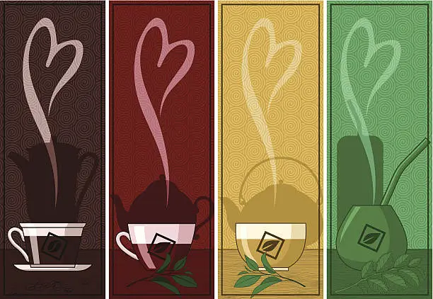 Vector illustration of Banners With Four Drinks