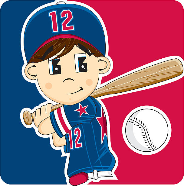 ilustraciones, imágenes clip art, dibujos animados e iconos de stock de linda juventud league baseball niño - little league