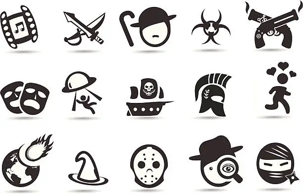 Vector illustration of Movie Genre Icons