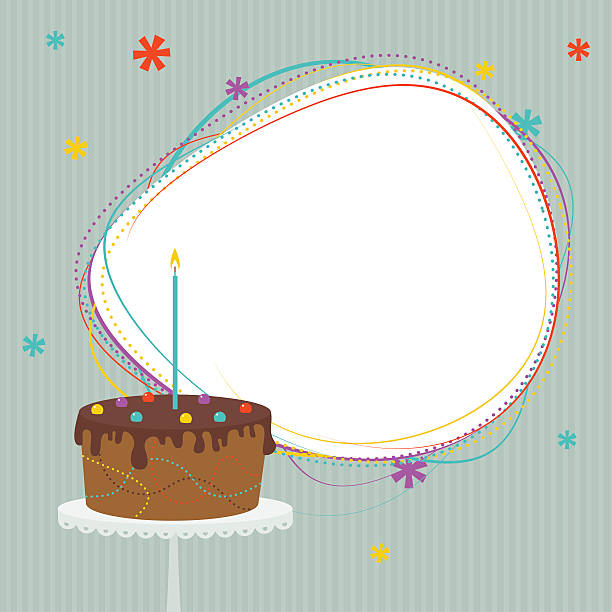 Tort urodzinowy z ramą – artystyczna grafika wektorowa