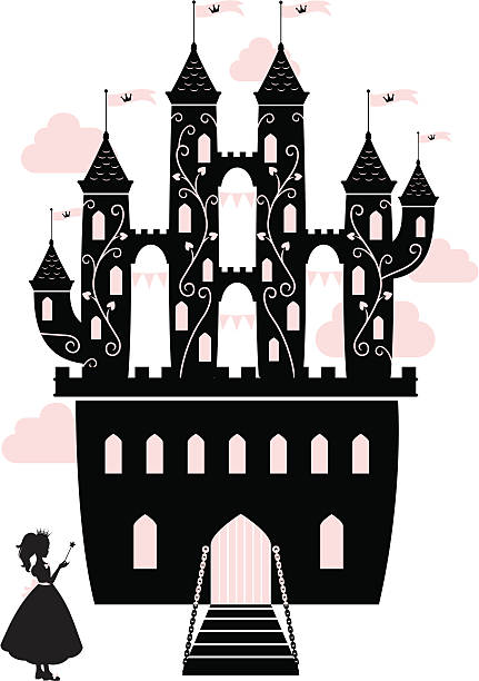 ilustrações de stock, clip art, desenhos animados e ícones de castelo de conto de fadas - wall profile