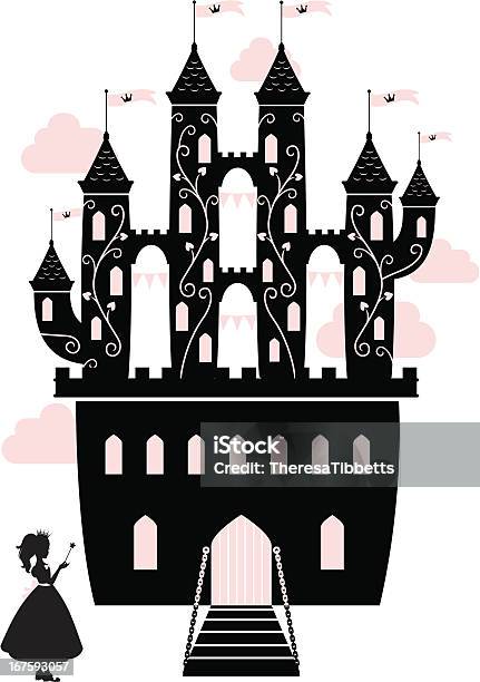 Fairy Tale Castle Stock Illustration - Download Image Now - Castle, In Silhouette, Princess