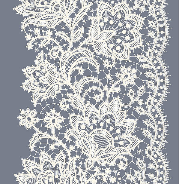 레이스 리본상 수직분사 연속무늬. - lace frame retro revival floral pattern stock illustrations