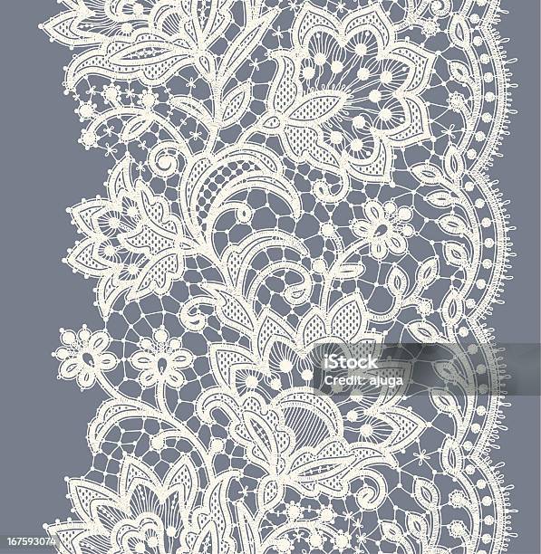 Lace Ribbon Vertical Seamless Pattern Stock Illustration - Download Image Now - Lace - Textile, Wedding, Backgrounds