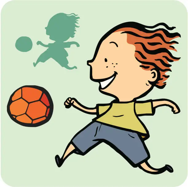 Vector illustration of Happy Soccer Boy