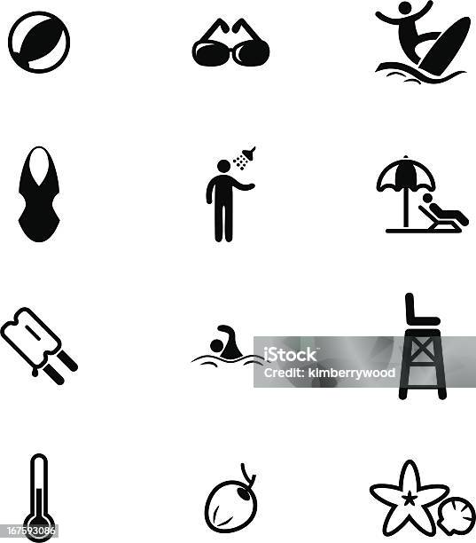 Summer Icon Set Stock Illustration - Download Image Now - Animal Shell, Beach, Beach Holiday